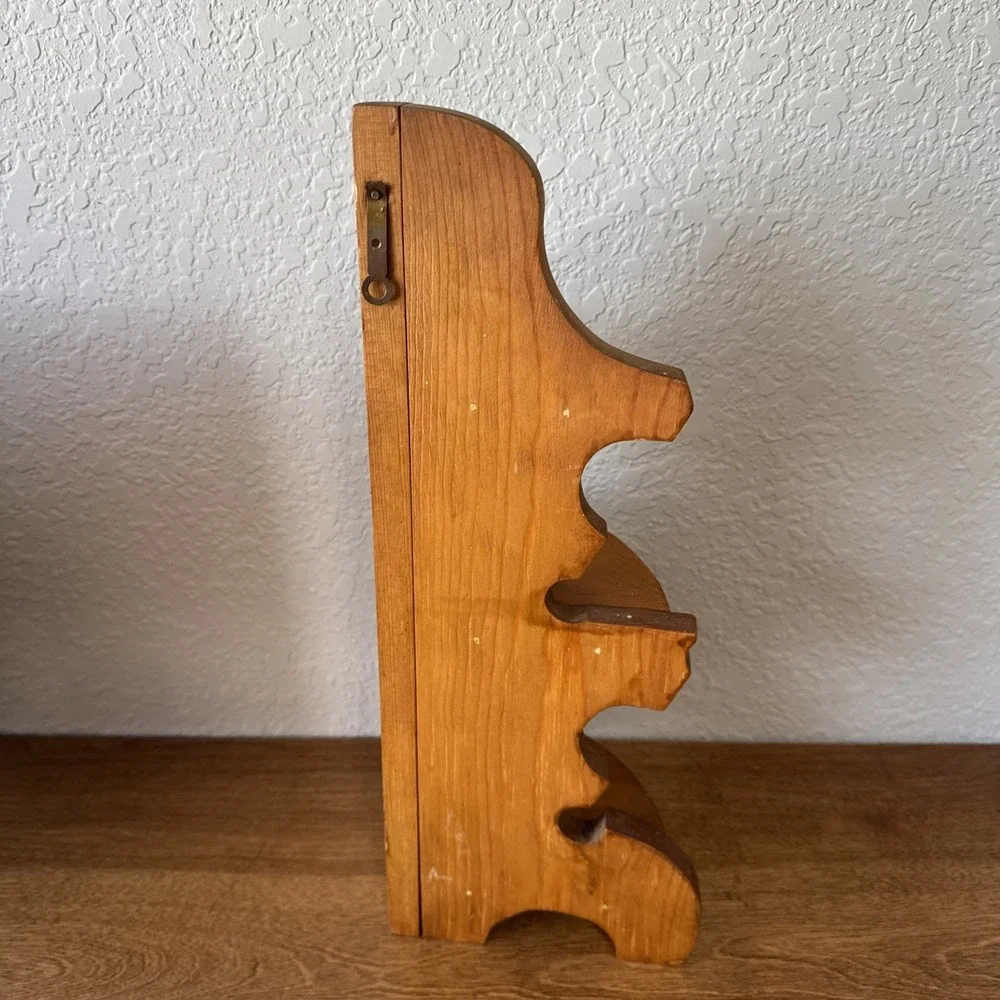 Vintage Wooden Corner Shelf Trinkets 3 Shelves Cottage Core Farmhouse